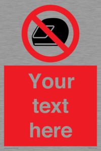 Custom No Motorcycle Helmets Sign